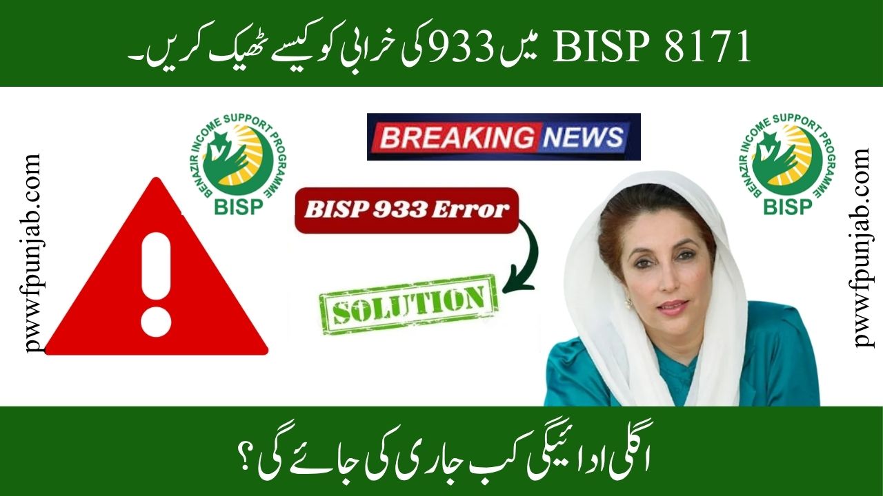 BISP New Update October 2025: Payment Issues & 933 Error Solution